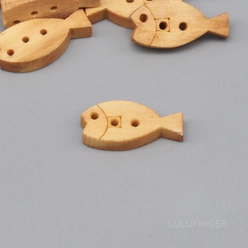 우드비즈 미니 물고기 단추 1.7x0.8x0.3cm (20개입)  1Q-01-234