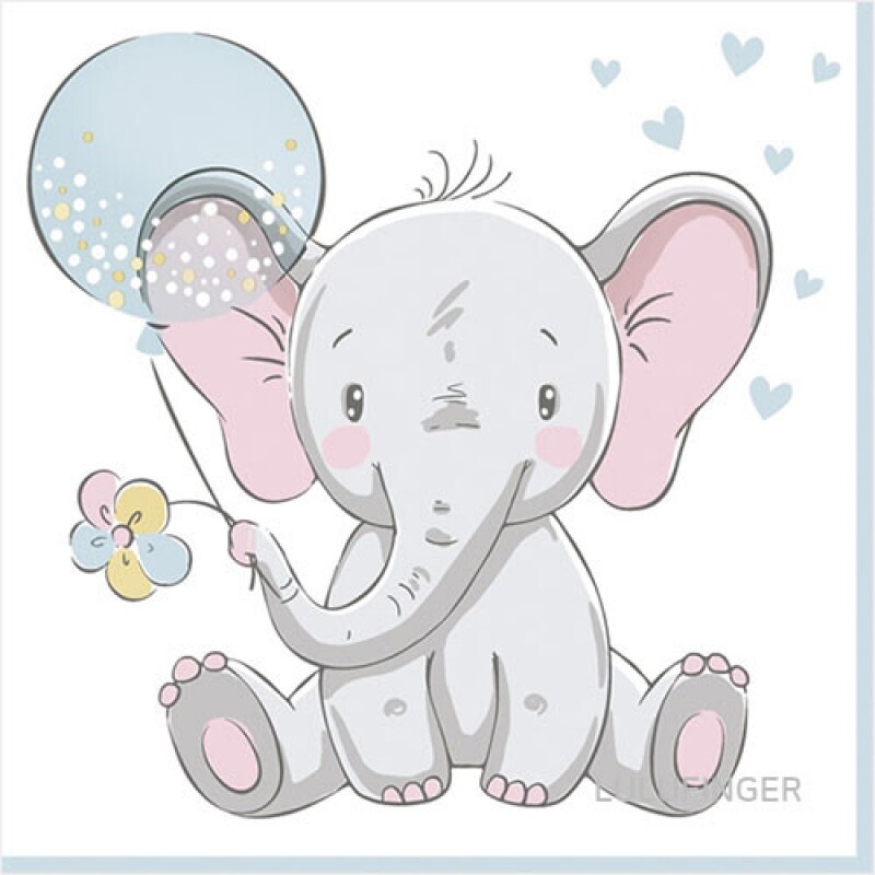 [Maki] 053001 Baby Elephant with Blue Ballon 2B-01-338
