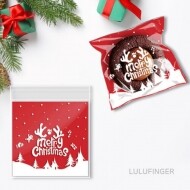 크리스마스 레터링 선물 포장 봉투 10x10+3cm (약100개입)  2L-01-308