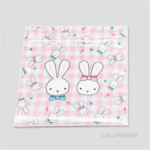 핑크 토끼 포장 선물 봉투 13.5x13.5cm (약 50개입) 1X-03-205