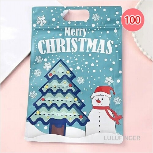 크리스마스 트리 손잡이 선물 포장 봉투 대 20x29.6cm (약 100개입)