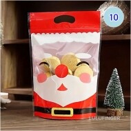 크리스마스 산타 손잡이 선물 포장 봉투 중 15x22.7cm (약 10개입)