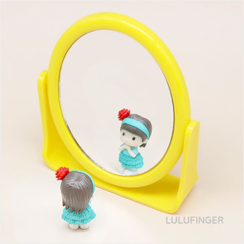 스탠드 컬러 거울 노랑 10.8x3.5x14.5cm 2F-01-201